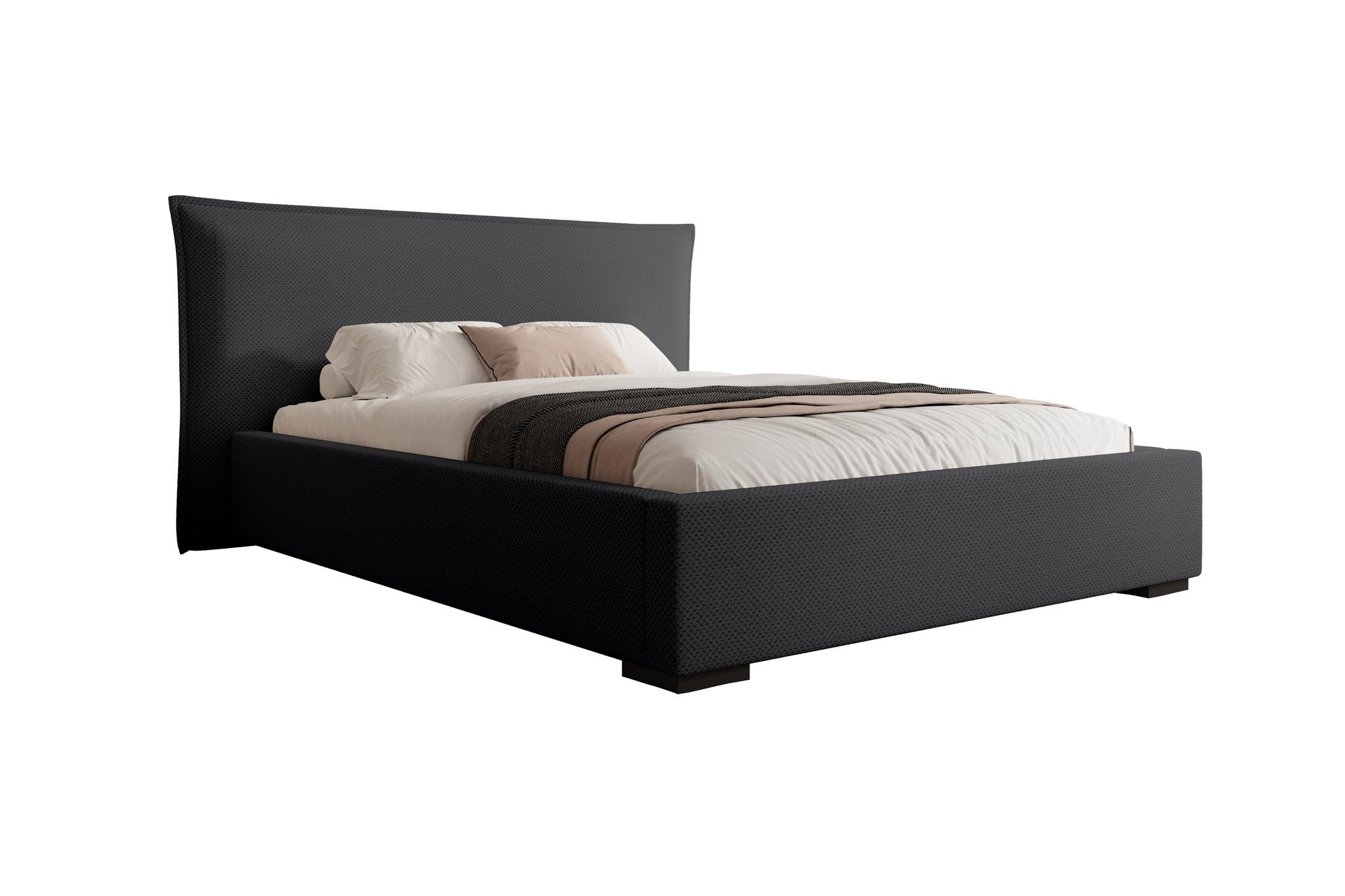POLSTERBETT Amada In Pop - Schwarz, Holzwerkstoff/Textil (160/200cm) - Fun Möbel