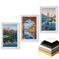 WANDBILDER 3er-Set - 40x60 cm Weißer Rahmen - Spiegelungen der Felsen in Bergseen - Weiß, Kunststoff (40/60cm) - ArtPrintCave