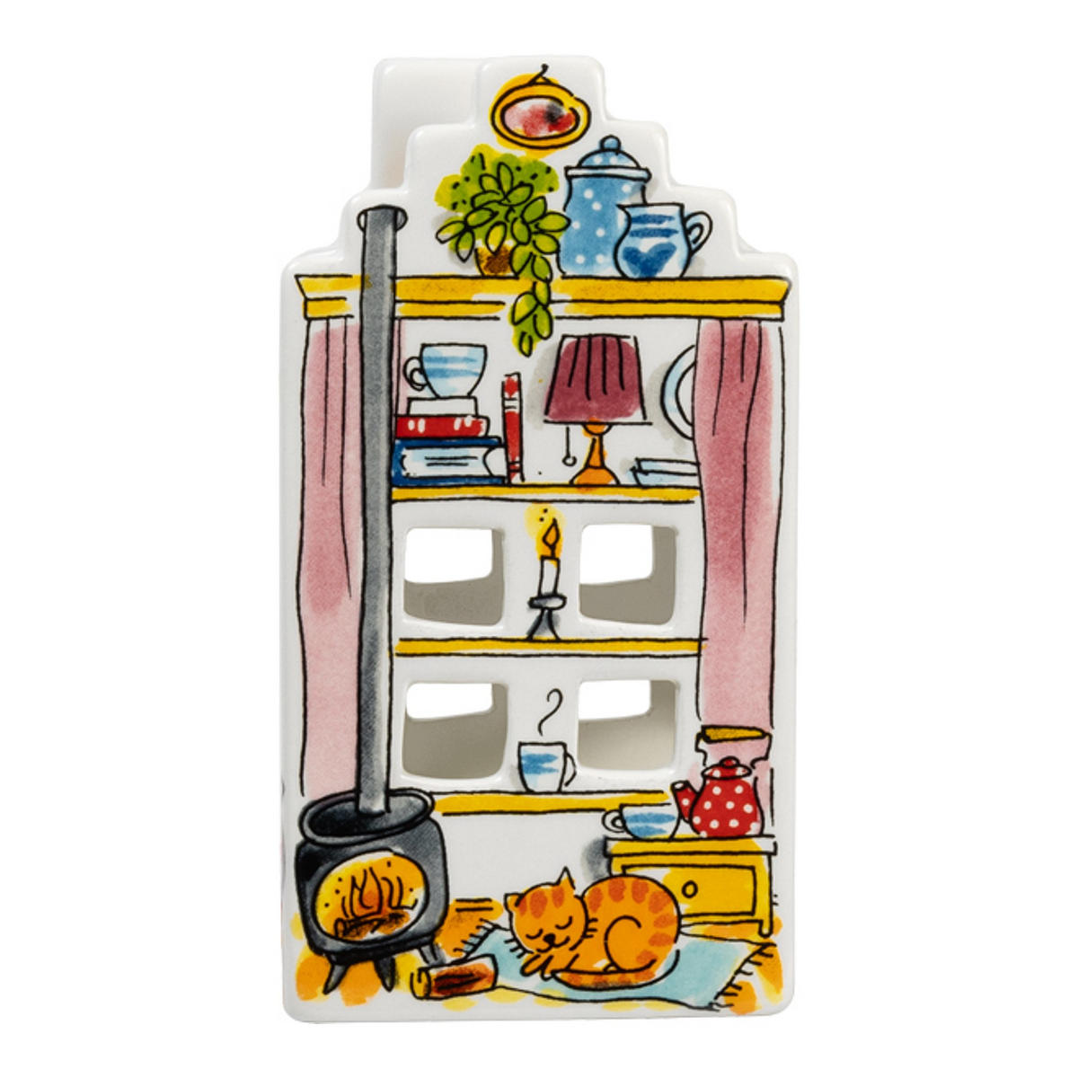 LICHTHAUS Gemütliche Tage - Gemütlich zusammen in Bunt - 15cm - Multicolor, Keramik (8.1/15/8.1cm) - Blond Amsterdam