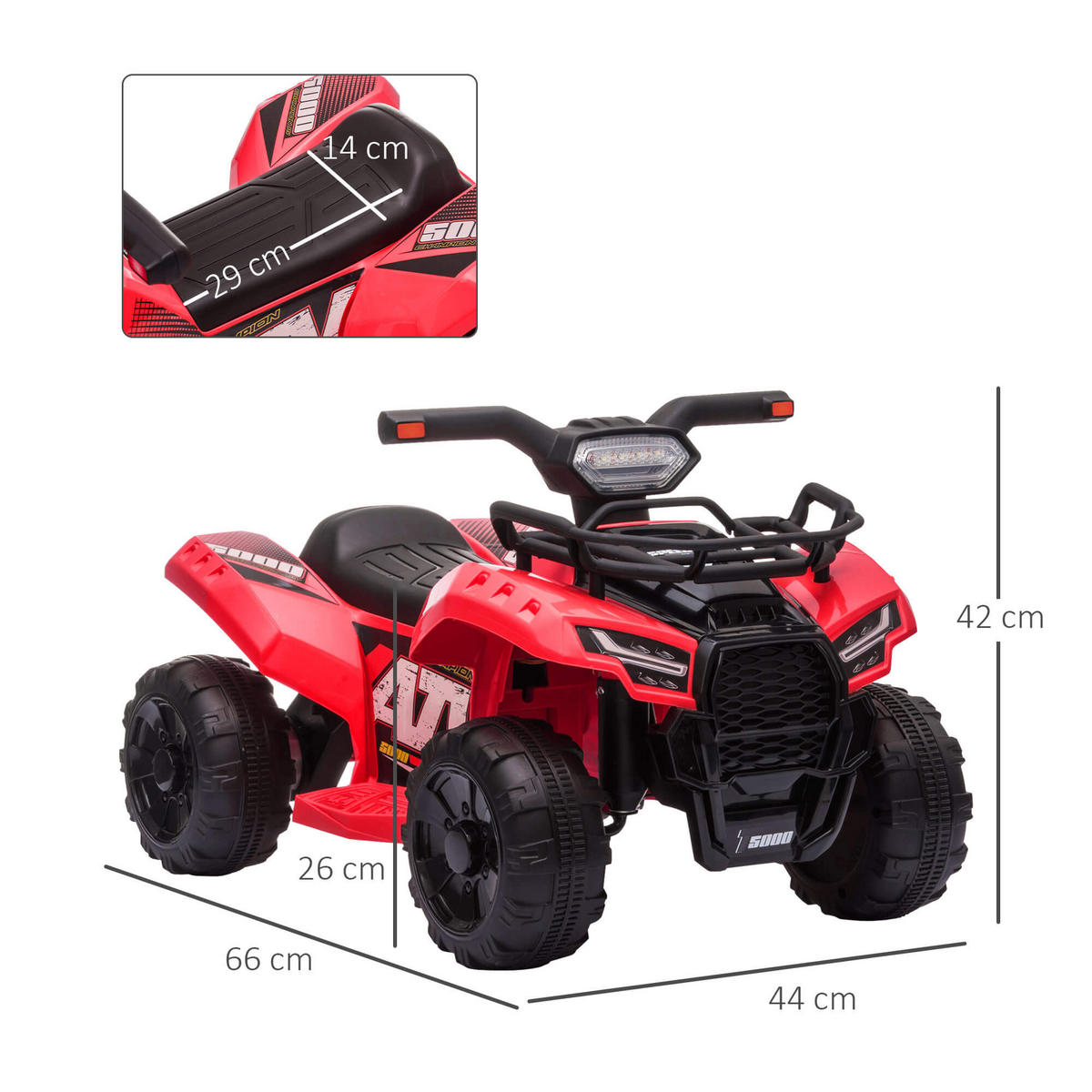 ELEKTRO-QUAD Cassandra Rot 66/44/42 cm - Rot, Kunststoff (42/66/44cm) - Jamb