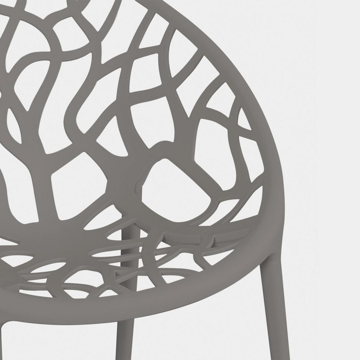 GARTENSTUHL Rhona Grau 52 cm x 79 cm 4er-Set - Grau, Kunststoff (52/79/60cm) - Klast Home