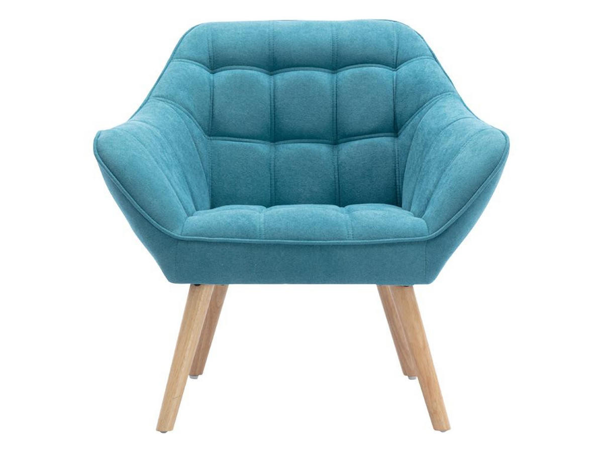 SESSEL - Stoff - Blau - CASERTA - Blau, Textil (73/77/82cm) - Vente-Unique