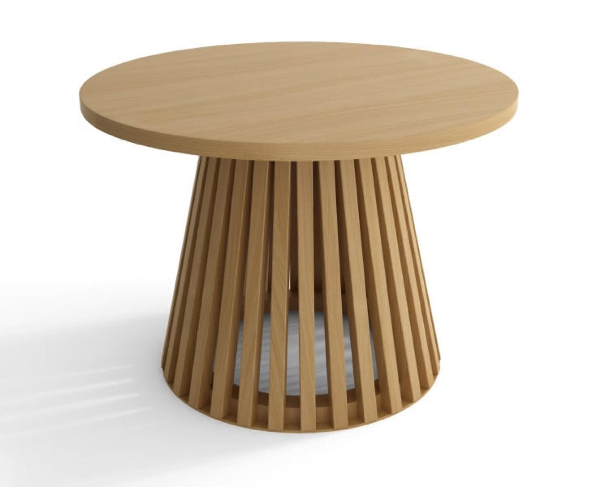 TISCH Natur Buche Rund Holzlamellen - Ecru, Holz (1/1/49cm) - Sepro Meble
