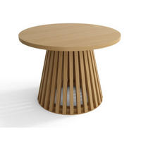TISCH Natur Buche Rund Holzlamellen - Ecru, Holz (1/1/49cm) - Sepro Meble