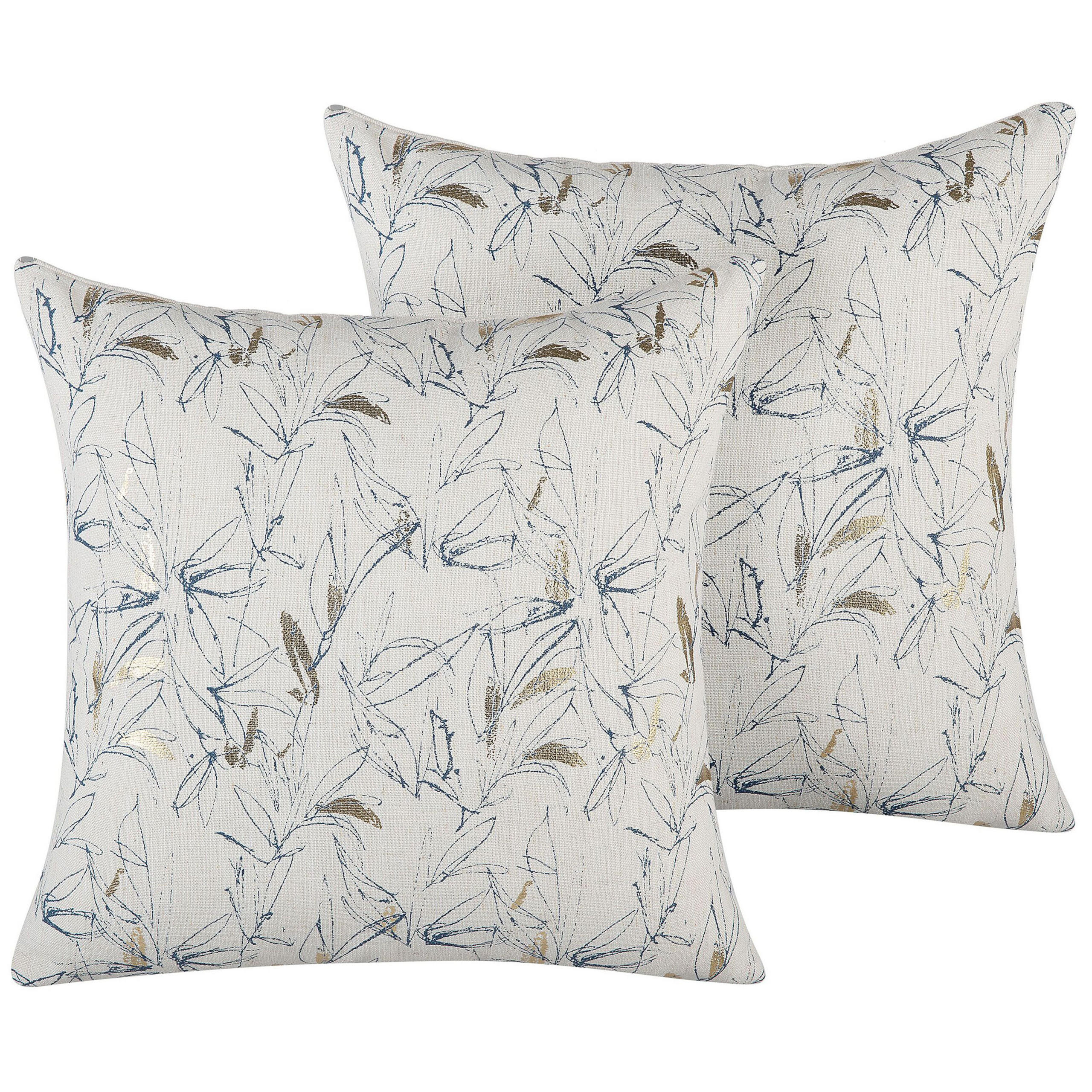 DEKOKISSEN 2er-Set Beige 45/45 cm Arbor - Beige, Textil (45/45cm) - Beliani