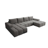 WOHNLANDSCHAFT Cento, Couch U-Form, Webstoff, 360x57x180 cm, Dunkelgrau - Grau, Holz (360/56/180cm) - PROMETO Möbel