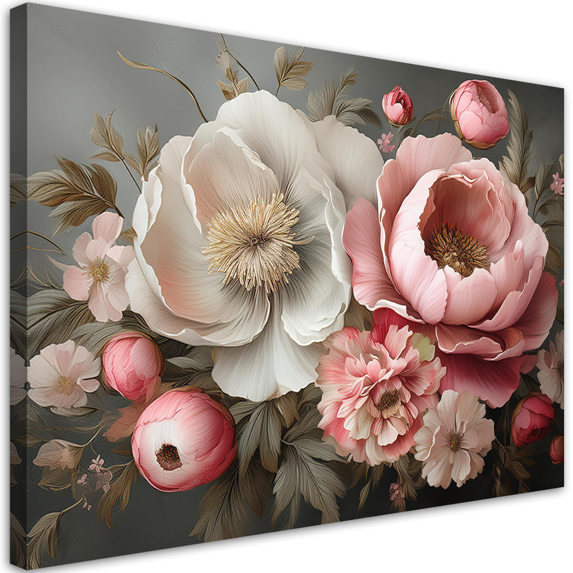 WANDBILD natur laubblumen rosa - Pink, Textil (60/40cm) - Feeby