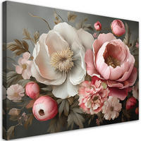 WANDBILD natur laubblumen rosa - Pink, Textil (60/40cm) - Feeby