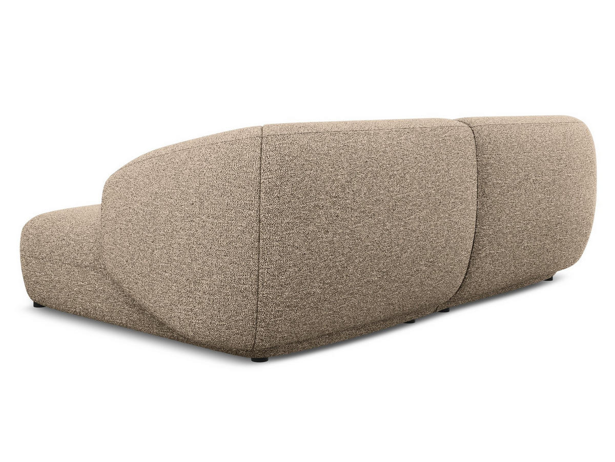 ECKSOFA rechts Strukturstoff Stoff Beige - Blau/Beige, Kunststoff/Textil (230/98cm) - Makamii