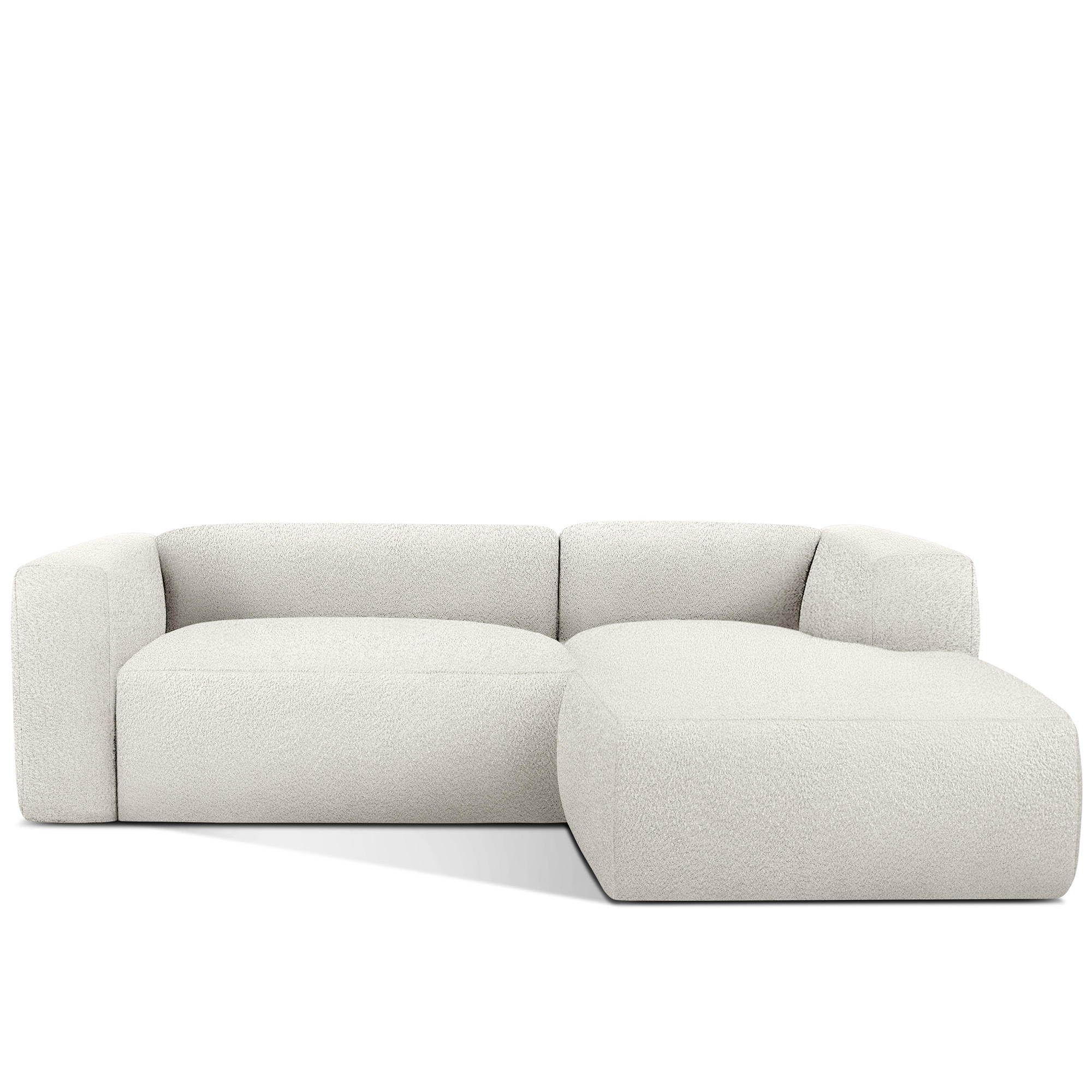ECKSOFA RECHTS BUFFO, Weiß - Weiß, Holz/Holzwerkstoff (225/176cm) - KONSIMO®