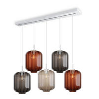 HÄNGELEUCHTE Velo 5-flammig Mehrfarbig Ø 25cm - Multicolor/Weiß, Glas (25/25/27cm) - s.luce