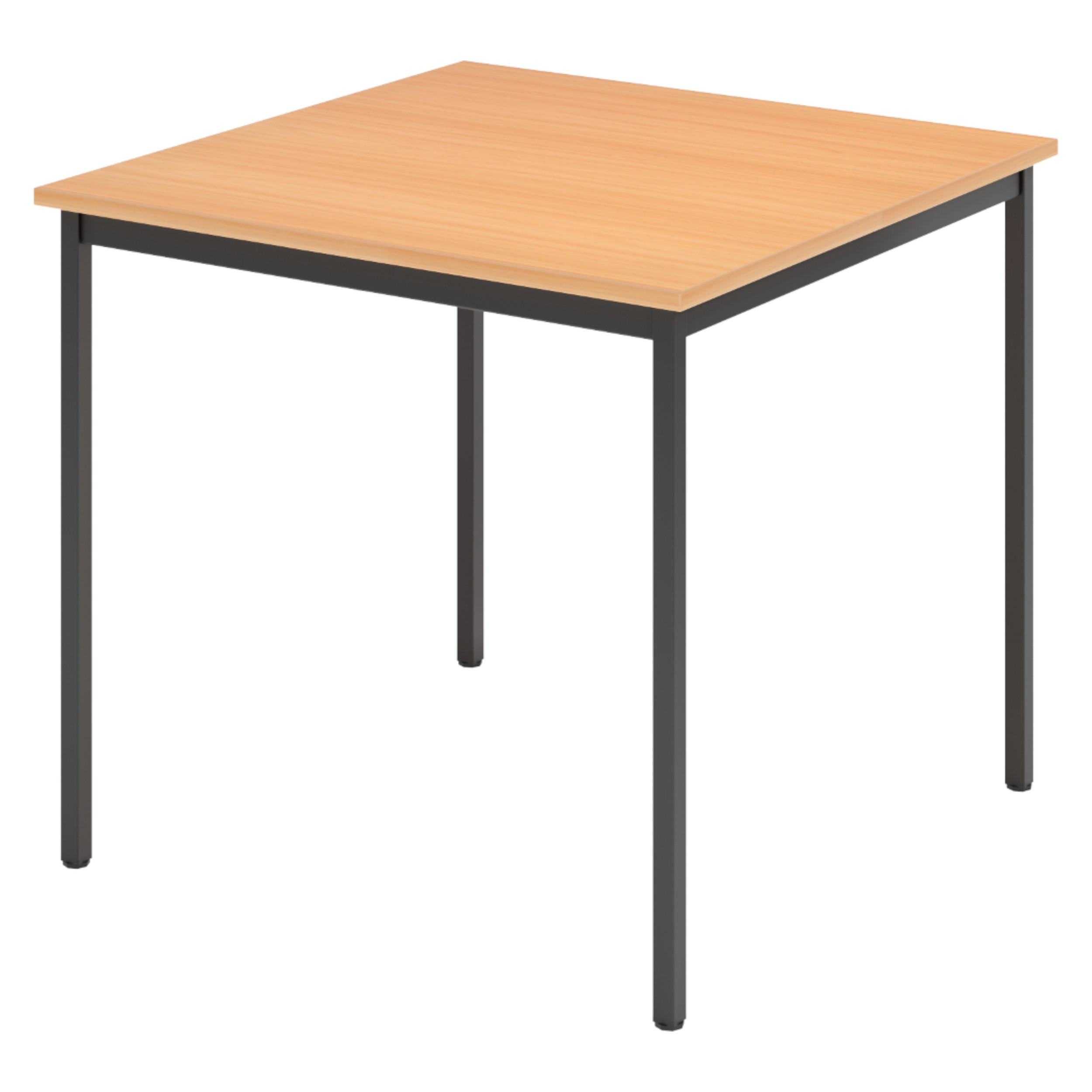 KANTINENTISCH Serie-V 80/80/72 cm in Buchefarben/Schwarz - Buchefarben/Schwarz, Holzwerkstoff (80/80/72cm) - bümö