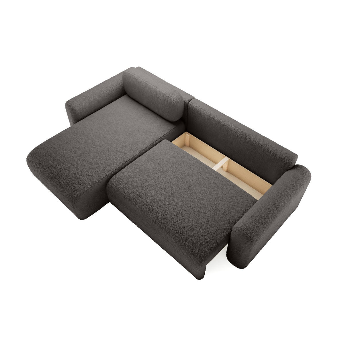 ECKSOFA mit Schlaffunktion Thekla, Grau - Grau, Textil (286/100cm) - Fedve