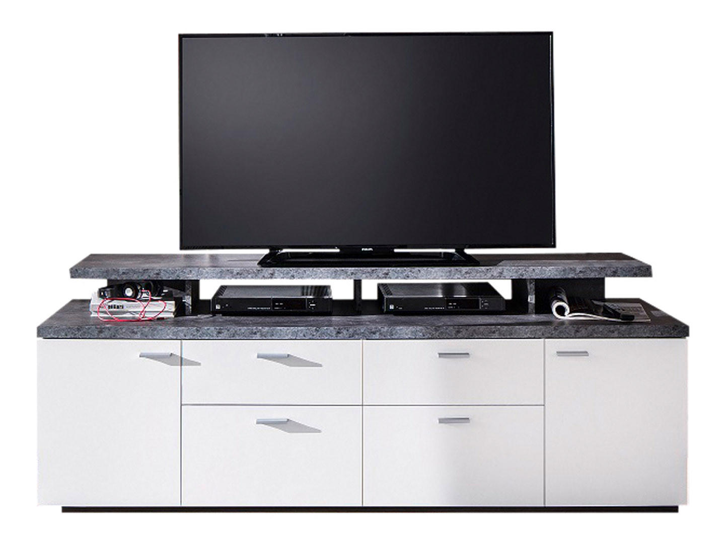 ebuy24 Tv-Element Weiß 180x66x47 cm