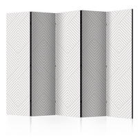PARAVENT Einseitig Bedruckter 5-tlg 225x172 cm Geometrische Muster - Weiß, Holz/Textil (225/172/3cm) - Muralo