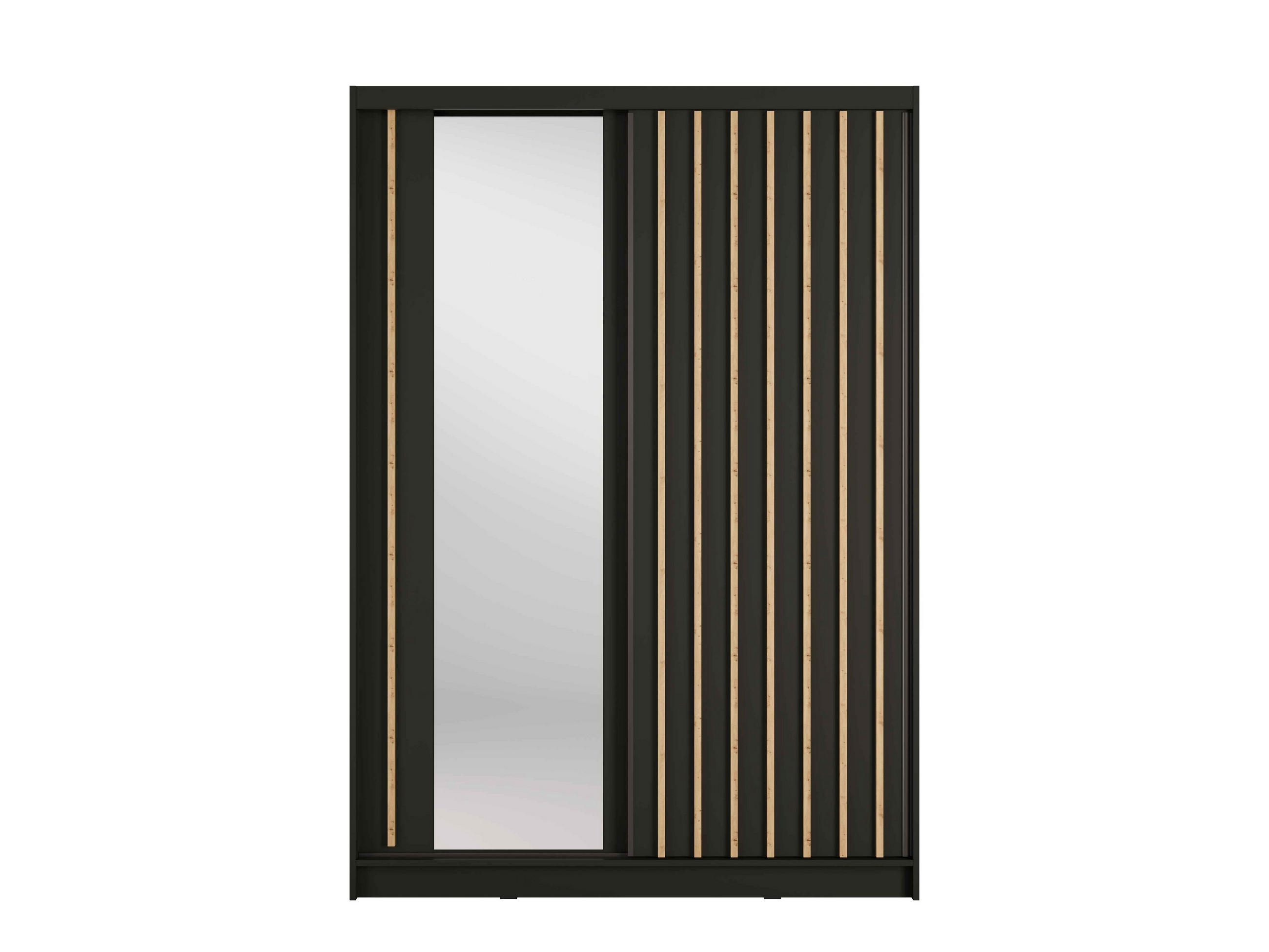 SCHWEBETÜRENSCHRANK VEYDAR 155/215/62cm 2-türig mit Spiegel Grau - Grau, Holzwerkstoff (155/215/62cm) - MASSENO