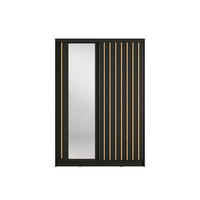 SCHWEBETÜRENSCHRANK VEYDAR 155/215/62cm 2-türig mit Spiegel Grau - Grau, Holzwerkstoff (155/215/62cm) - MASSENO