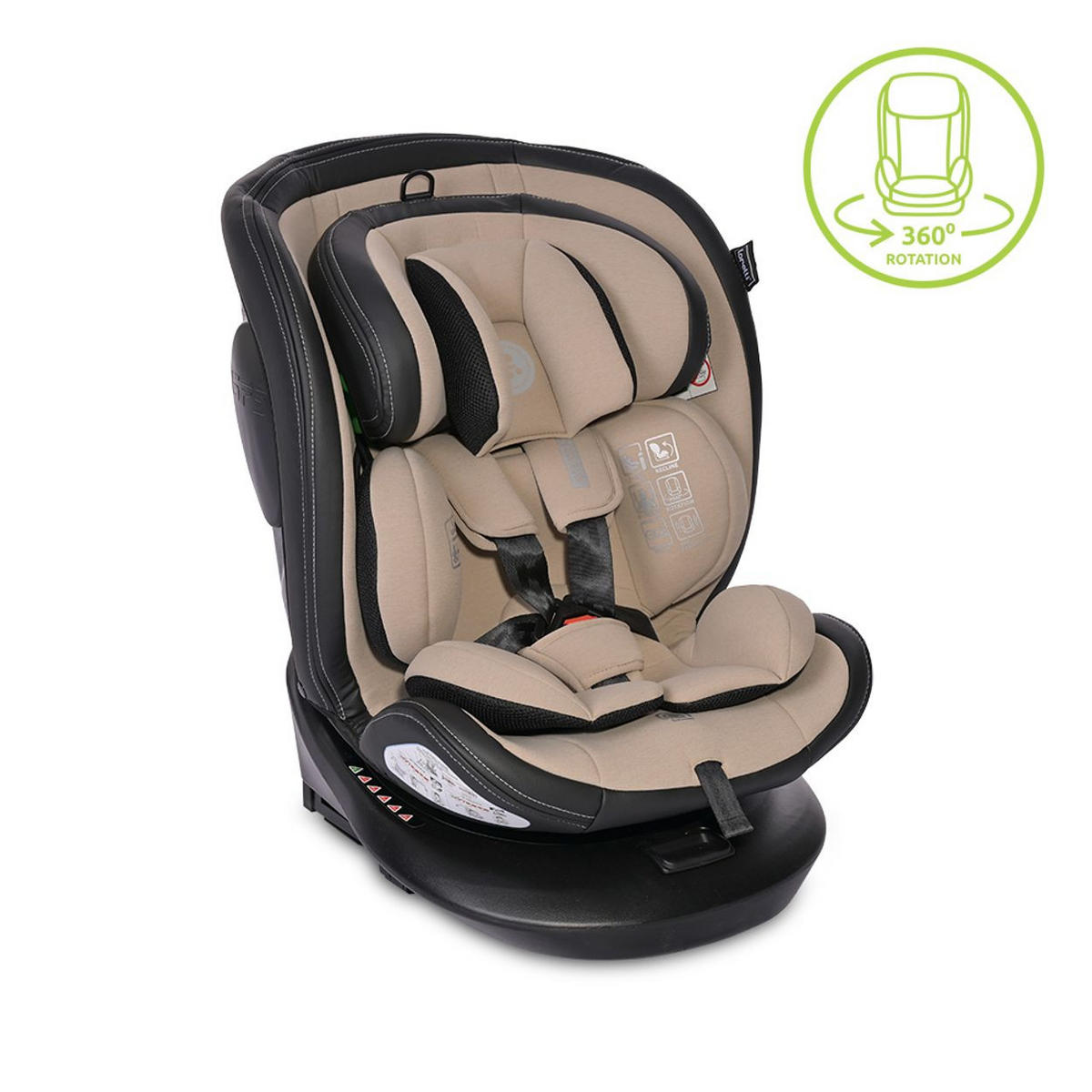 KINDERSITZ i-Size Aviator beige (40-150cm) 360° drehbar, verstellbar, Isofix - Beige, Kunststoff (47/62/52cm) - Lorelli