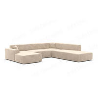 WOHNLANDSCHAFT Genova Beige Samtstoff - Beige, Kunststoff (326/70/263cm)