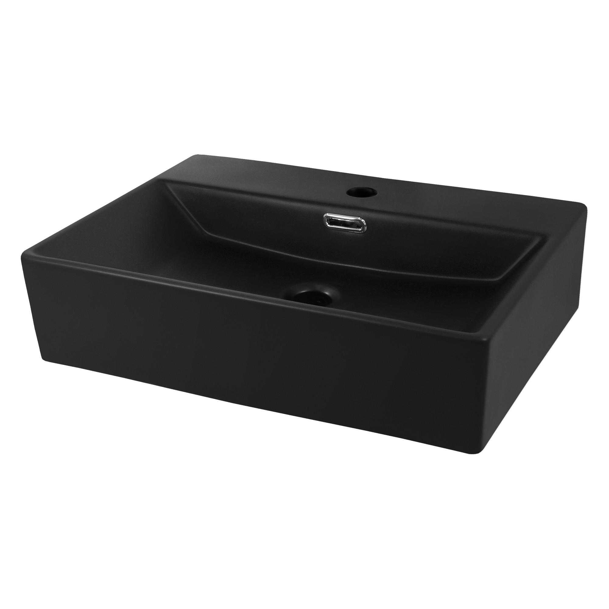 WASCHBECKEN - Schwarz, Keramik (36/13/51.5cm) - ML-DESIGN