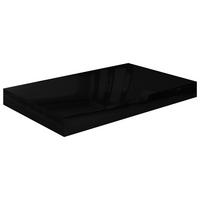 SCHWEBEREGAL Hochglanz-Schwarz 40x23x3,8 cm MDF - Schwarz, Holzwerkstoff (23/3.8/23cm) - furnicato