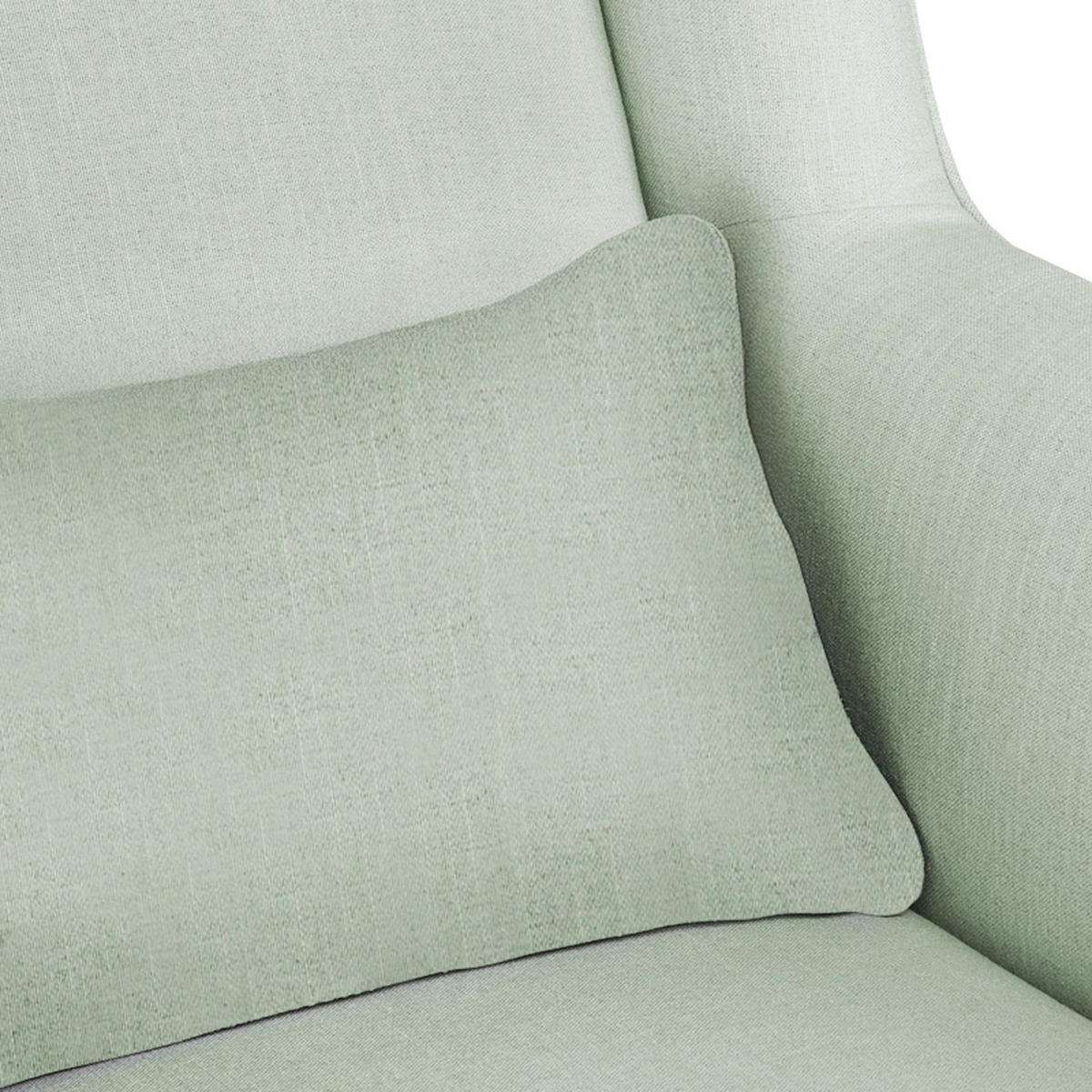 OHRENSESSEL STRALIS mit Hocker und inklusive dekorativem Kissen, mintfarben - Grün, Textil (82/108/80cm) - KONSIMO®