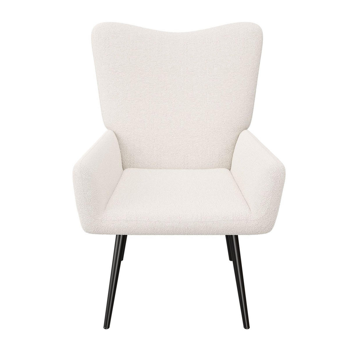 OHRENSESSEL Odense Bouclé Grau - Beige, Textil (68/95/73cm) - Juskys