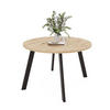 TISCH Schwarze Beine, MDF Tischplatte, Wotan Eiche - Hellbraun/Schwarz, Holzwerkstoff (100/100/76cm) - Idohome