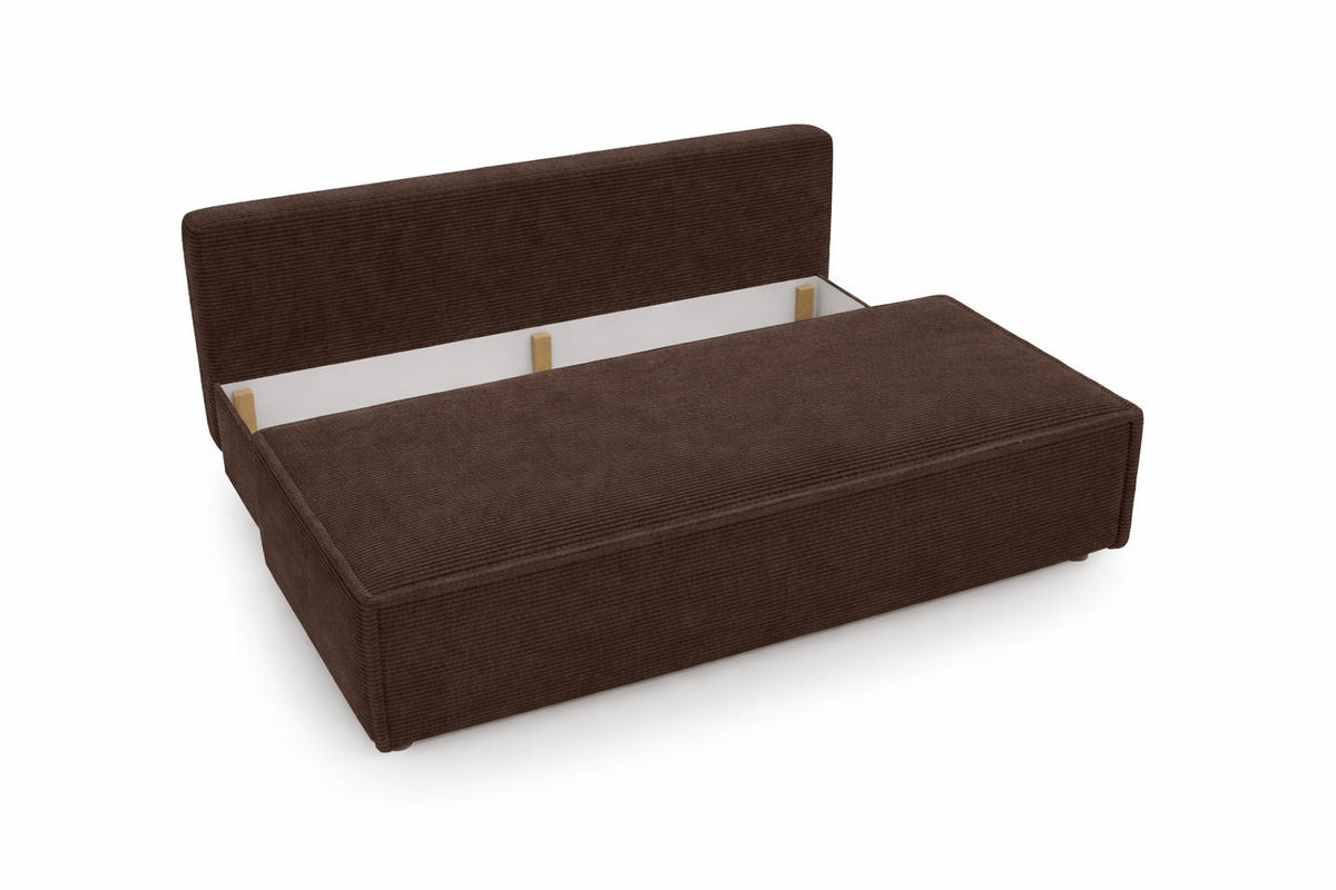 SCHLAFSOFA Mit Bettkasten DUO, Stoff Poso, Braun - Braun, Holz (198/89/90cm) - Kaiser Möbel