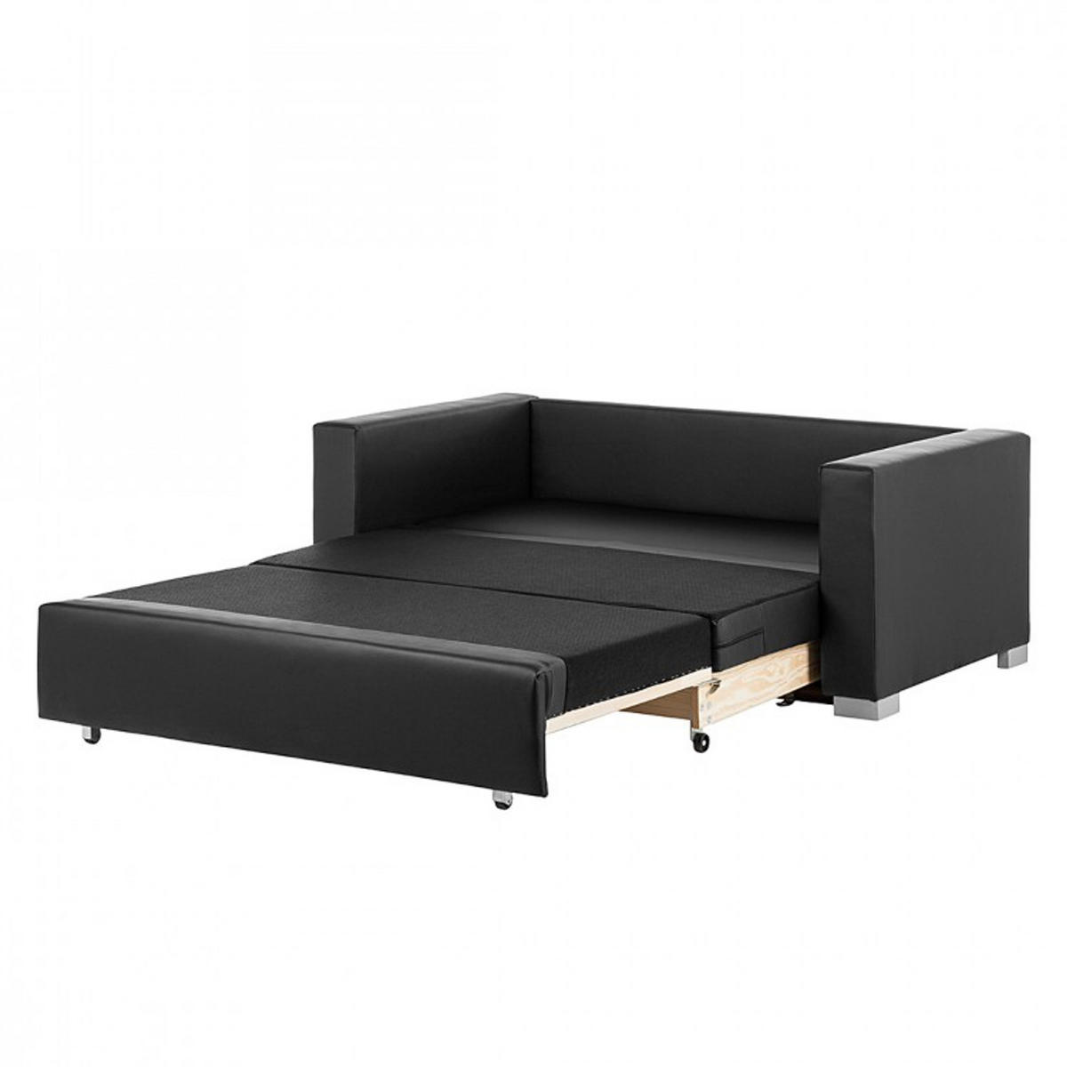 SCHLAFSOFA - Silberfarben/Schwarz, Kunststoff (193/90/90cm) - home24