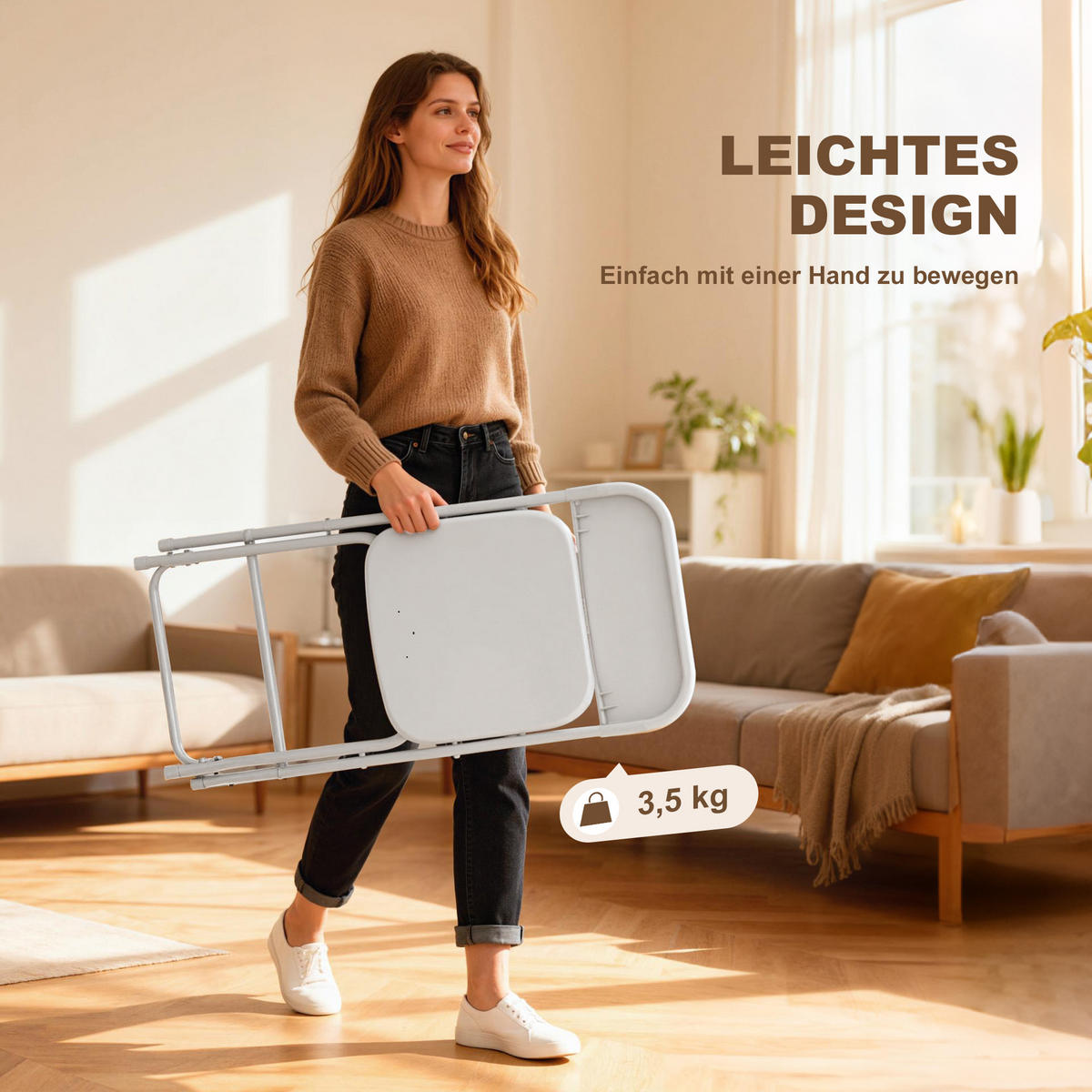 KLAPPSTÜHLE 6er Set aus Kunststoff Klappbar Küchenstuhl mit Ablauflöchern, Weiß - Weiß, Kunststoff/Metall (45/79.5/49cm) - HOMCOM