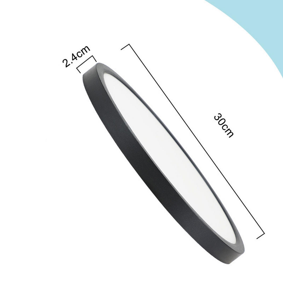 DECKENLEUCHTE Daphneira 30/30/2.4 cm - Schwarz, Kunststoff (30/30/2.4cm) - ZMH