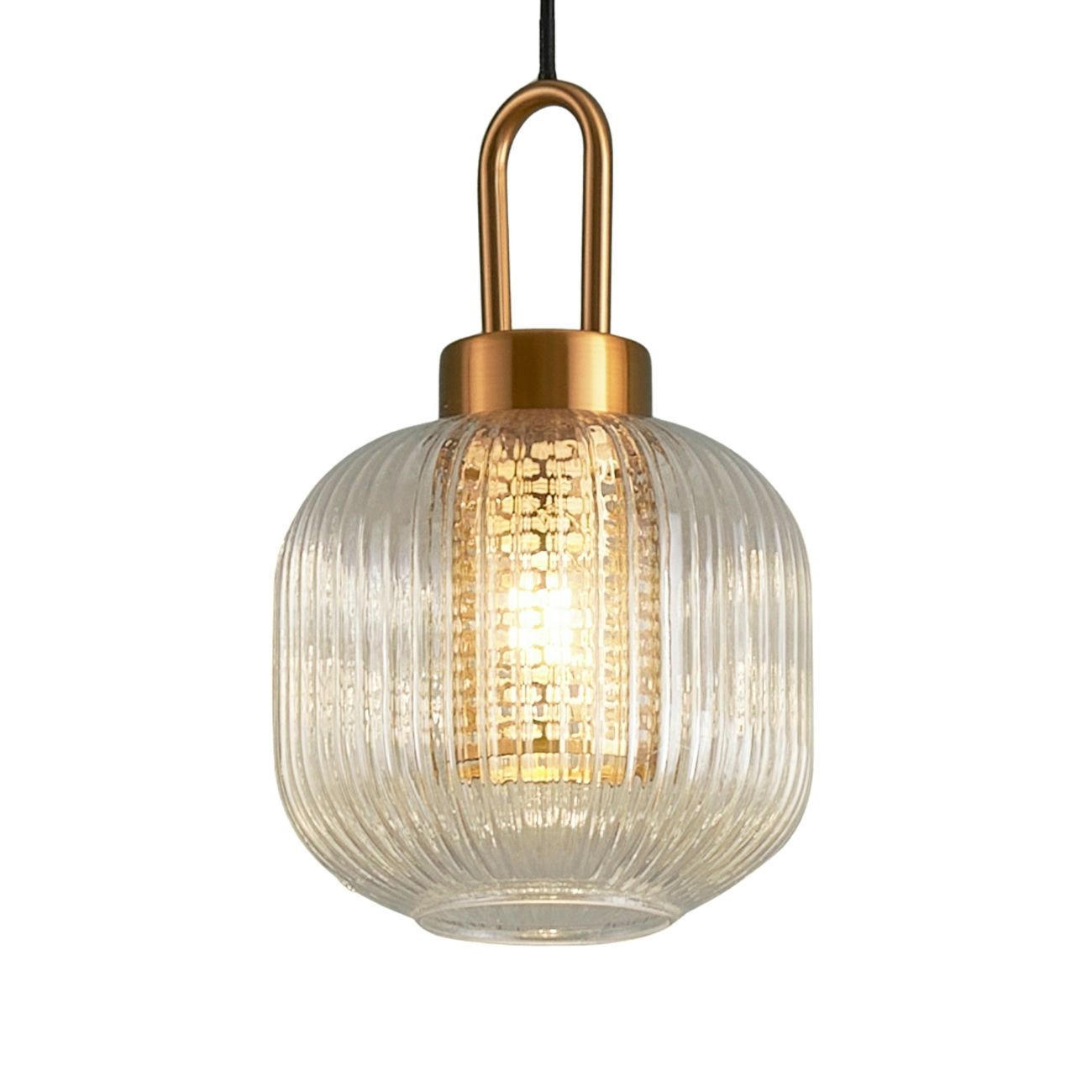HÄNGELEUCHTE Carmina, Gold / Messing, 18.5cm - Goldfarben, Glas (18/20/18.5cm) - KOSILUM