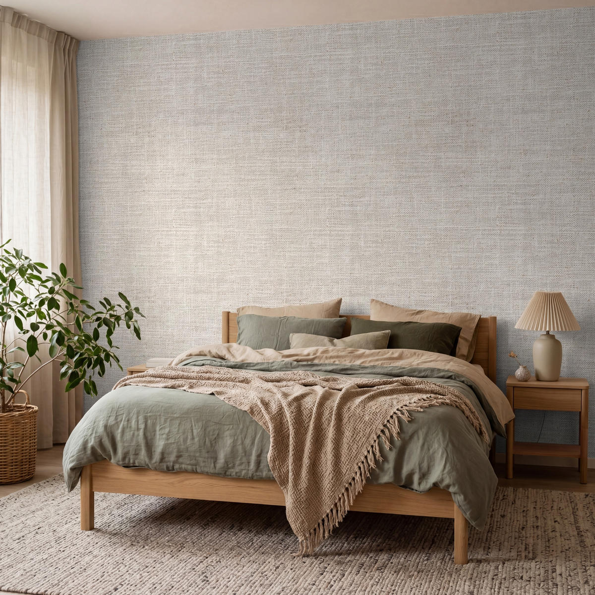 TAPETE - Leinen - Textur - Beige - 400x300 cm - Creme, Papier (400/300cm) - OnlyWow