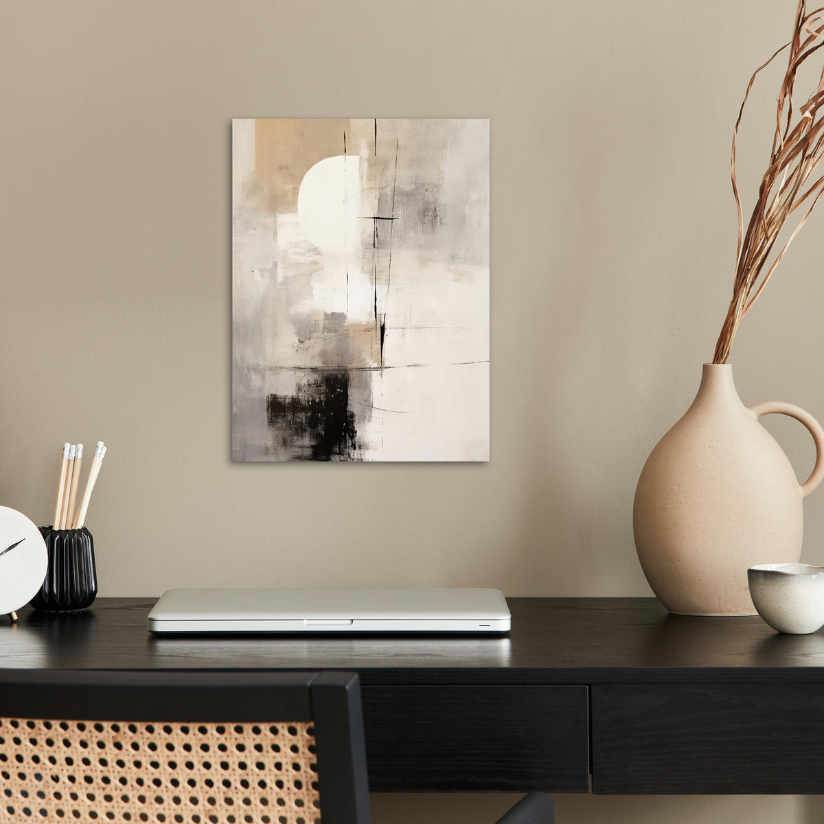 POSTER Abstrakt - Kunst - Grau 30x40 cm - Hellgrau, Papier (30/40/0.1cm) - MuchoWow