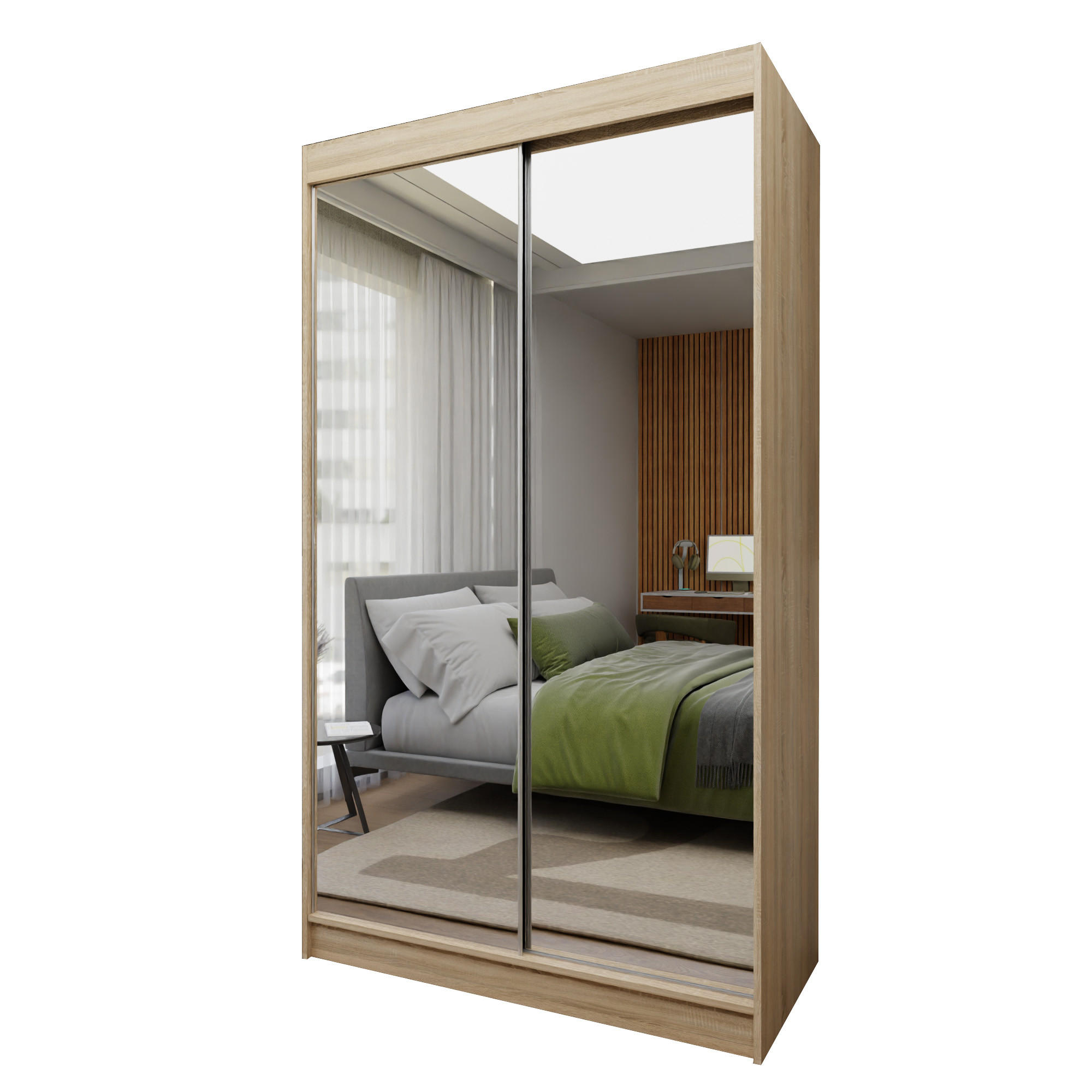 Masseno Schwebetürenschrank Sonoma Eiche 120x216x61 cm