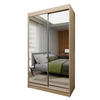 SCHWEBETÜRENSCHRANK BELLINA 120/216/61 cm 2-türig mit Spiegel Sonoma Eiche - Sonoma Eiche, Holzwerkstoff (120/216/61cm) - MASSENO