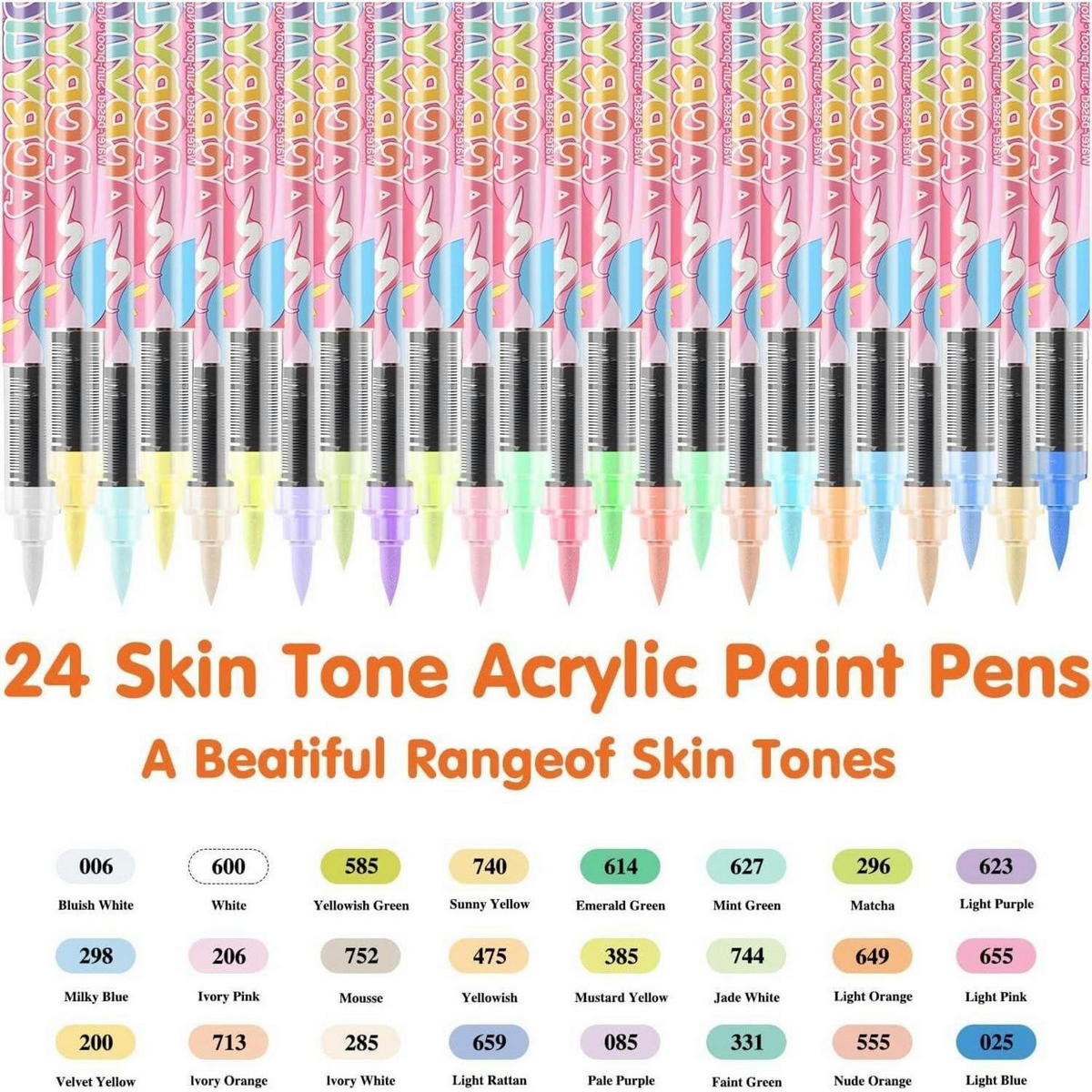 ACRYLMARKER 24 Farben Macaron Farben Weiche Spitze - Multicolor, Kunststoff (10/2/15cm)