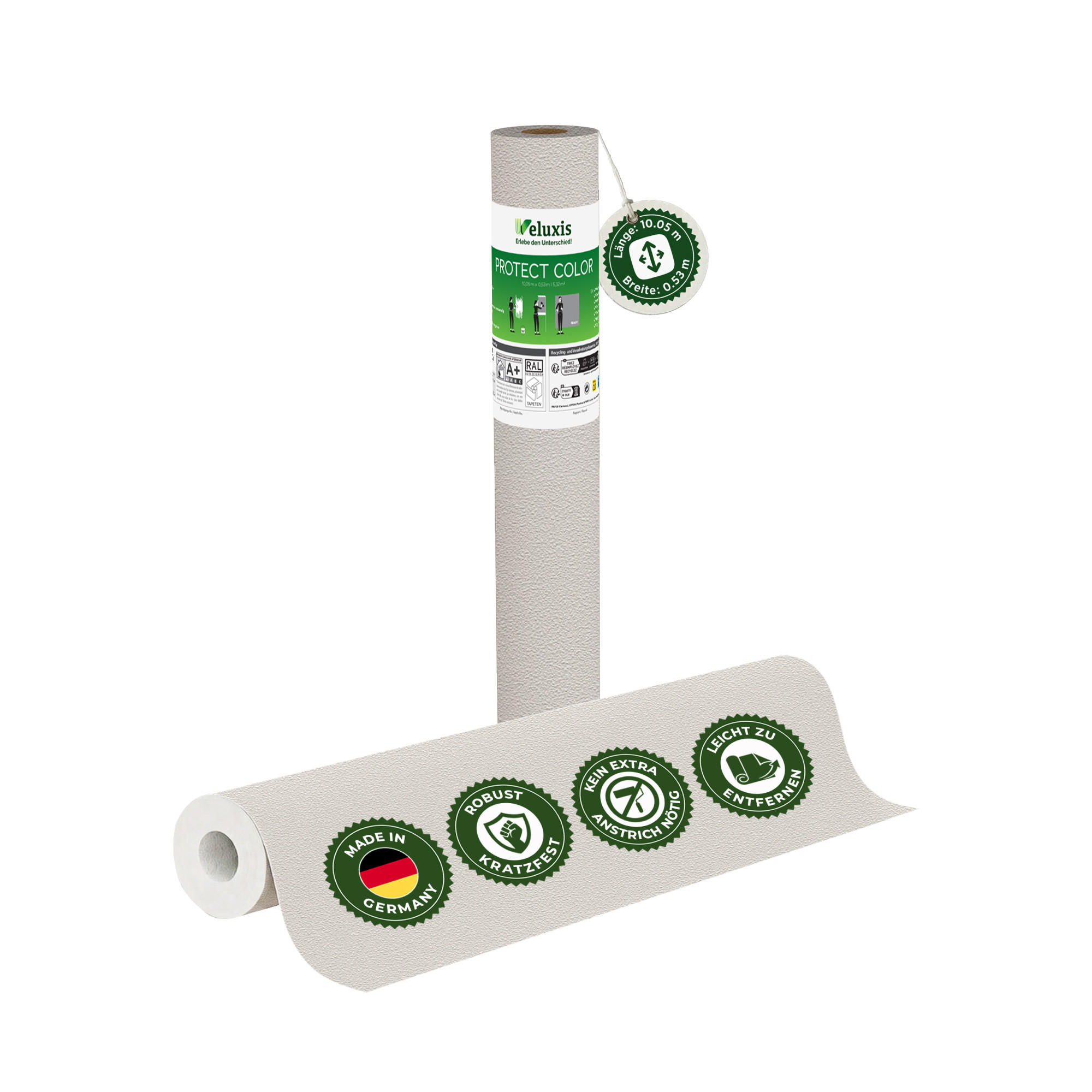 PROTECT Tapete Hellgrau 1x10,05x0,53m - Grau, Papier (0.53/0.1cm)