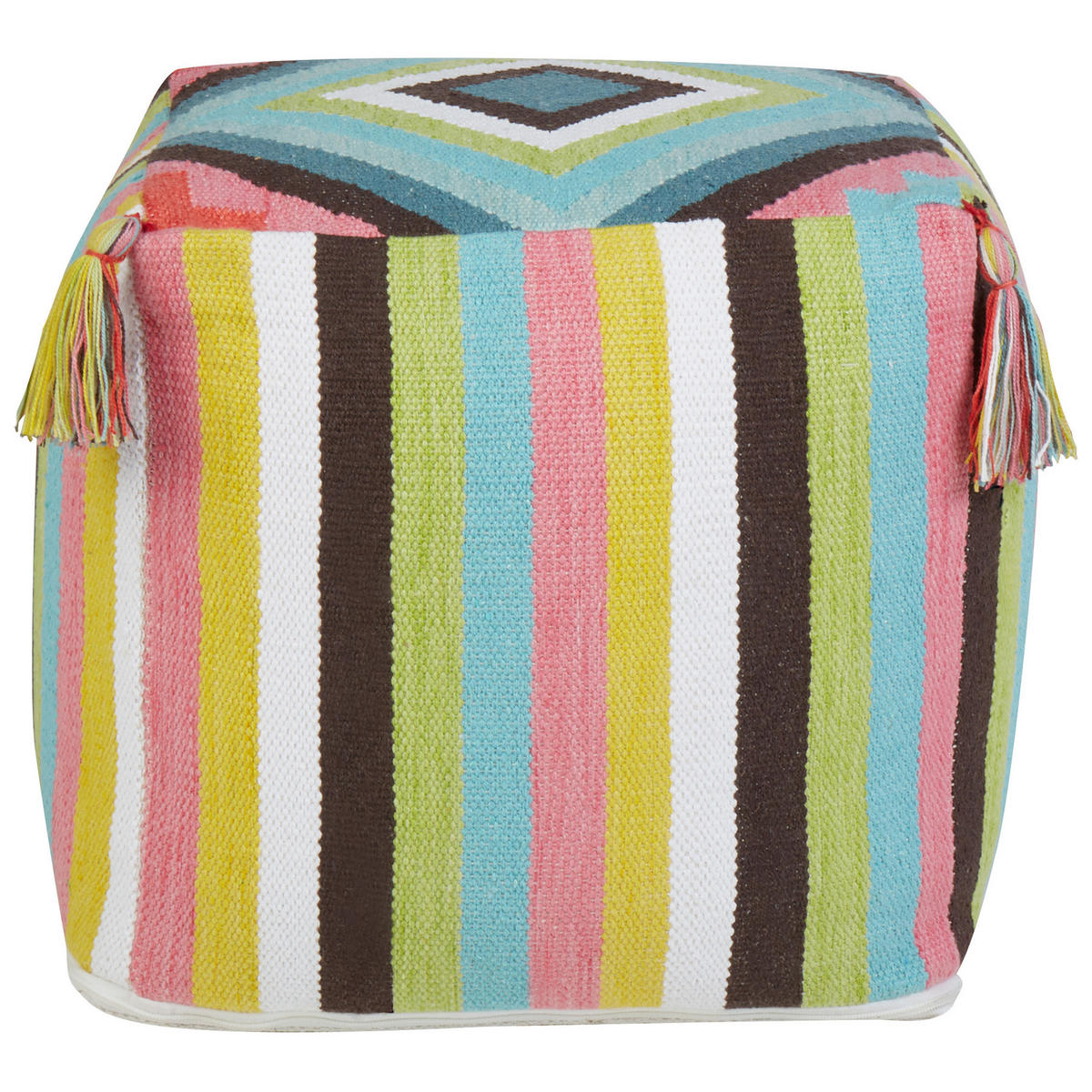 POUF Bunt Moneasa - Multicolor, Naturmaterialen (45/45/45cm) - Beliani
