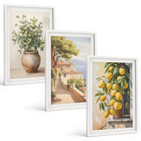 BILDER SET 3er Set - 40x60 cm Weißer Rahmen - Blumen in einer Vase, ein Meer aus Zitronen - Weiß, Kunststoff (40/60cm) - TULUP
