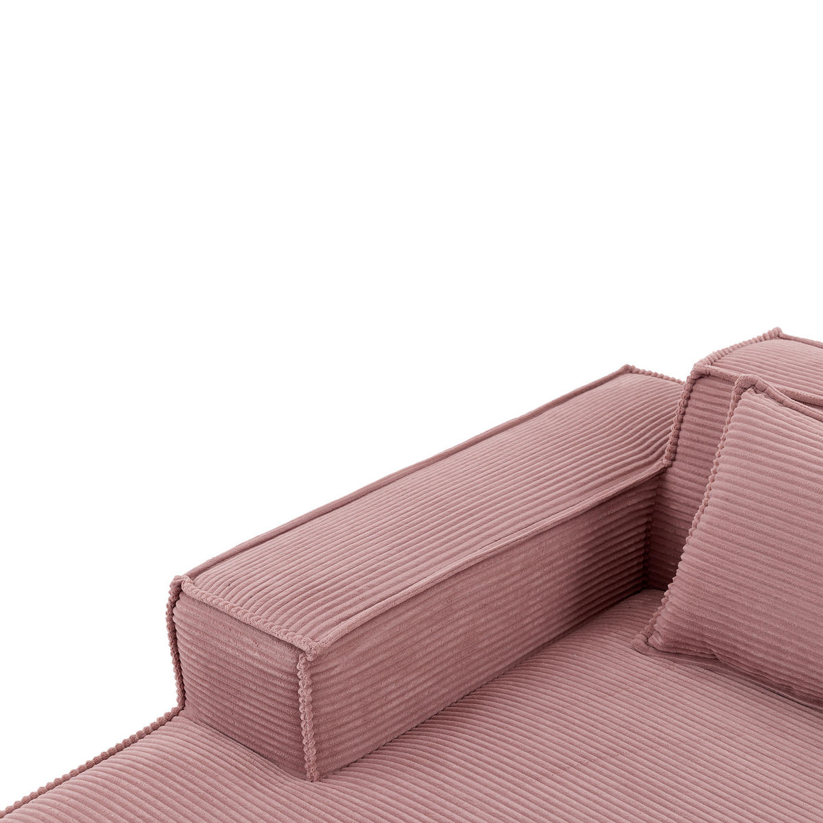 ECKSOFA DE-35208 mit 2 Kissen Hellrosa - Pink, Textil (129/235cm) - ComfortXL