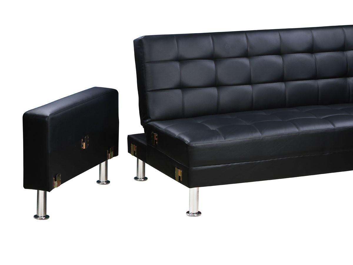 ECKSCHLAFSOFA Theo Schwarz - Schwarz, Textil (260/144cm) - Habitat Garten