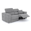 SOFA QUARTZ 3-Sitzer mit 1 Relaxfunktion, grau - Silberfarben/Grau, Holzwerkstoff/Textil (204/80/102cm) - Courtois Laville