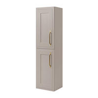 BADEZIMMERSCHRANK, Kaschmir, 35 x 136 x 27 cm, goldener Griff - Beige/Goldfarben, Holzwerkstoff/Metall (35/136/27cm) - 3XE LIVING