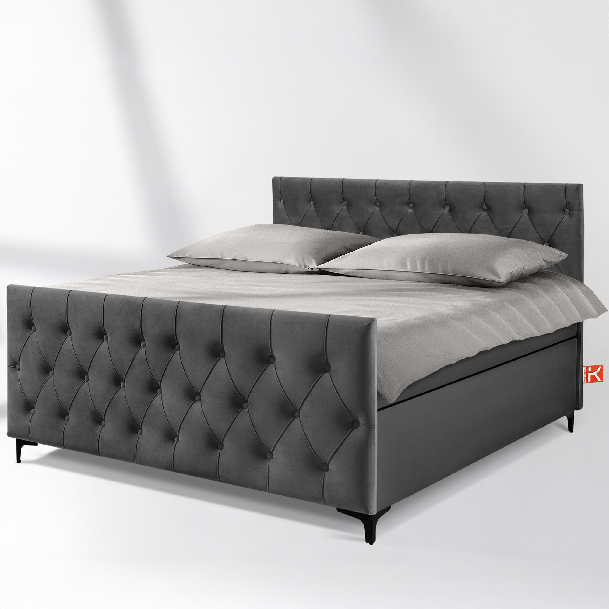 POLSTERBETT ARDEA, Anthrazit - Anthrazit/Schwarz, Holz/Holzwerkstoff (160/200cm) - KONSIMO®