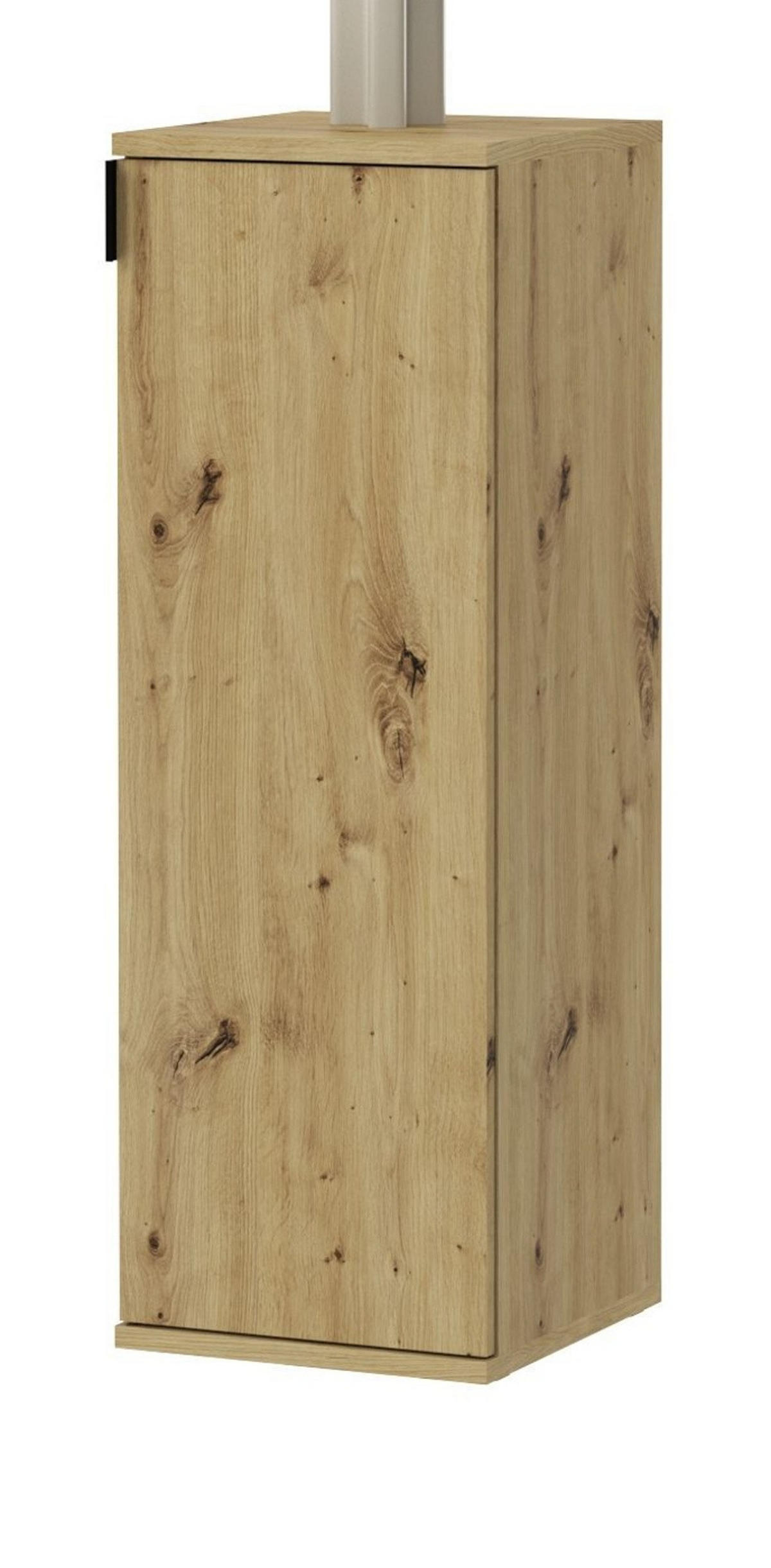 SCHUHSCHRANK Eiche Artisan 30 cm, Flurschrank mit flexibler Inneneinteilung - Schwarz/Eiche Artisan, Holzwerkstoff/Metall (30/99/34cm) - Inn.Furn