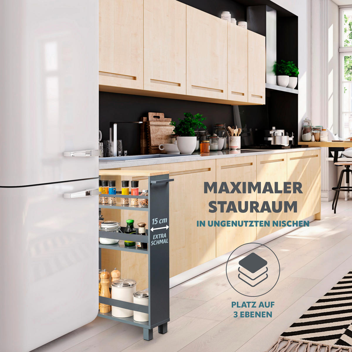 Grau, Holz (50/79/15cm) - eluno