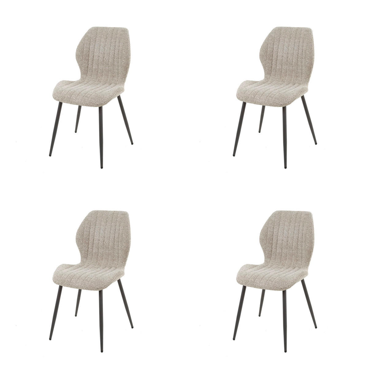 ESSZIMMERSTUHL Lende Beige 58/48/86 cm 4er-Set - Beige, Textil (48/86/58cm) - Hoyz Collection