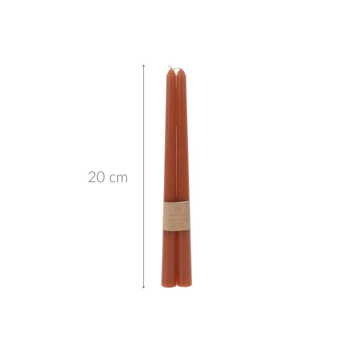 STABKERZEN 2er-Set - Braun, Paraffin (2/20/2cm)